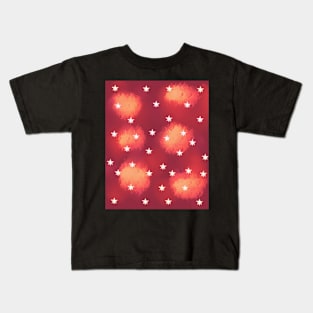 Orange Clouds and Stars Kids T-Shirt